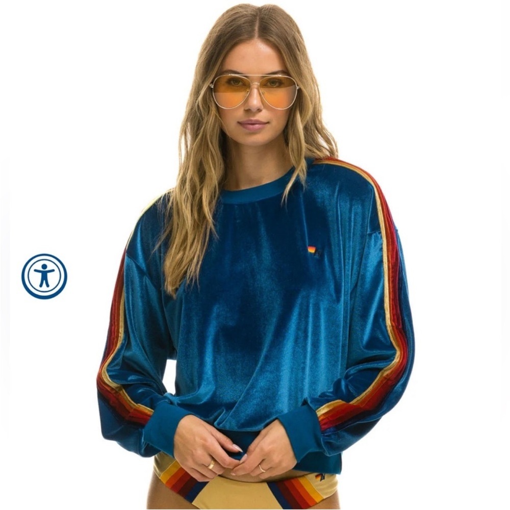 Aviator Nation unisex velvet crew sweatshirt S